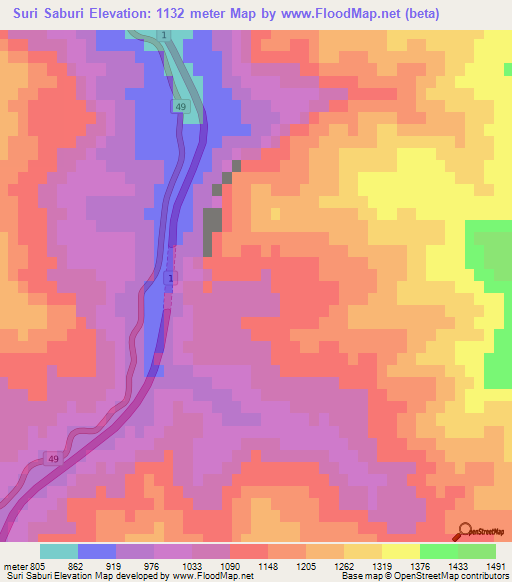 Suri Saburi,Iran Elevation Map