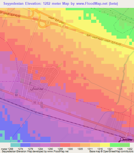 Seyyedestan,Iran Elevation Map