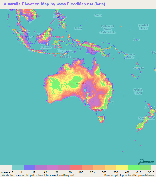Australia Elevation Map