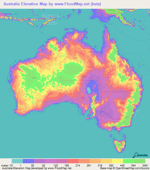 Australia Elevation Map