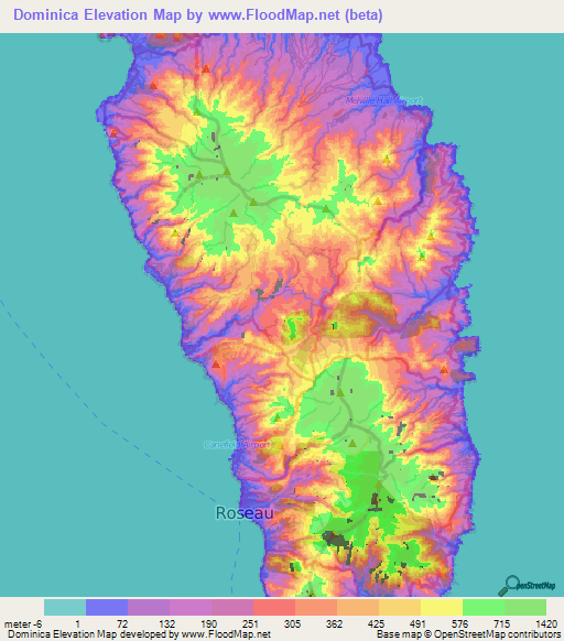 Dominica Elevation Map