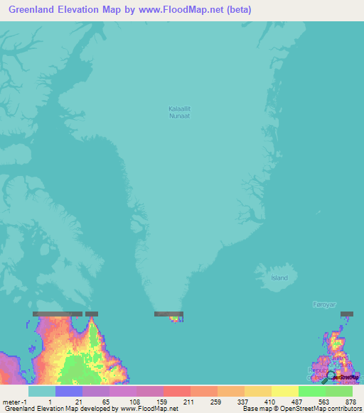 Greenland Elevation Map