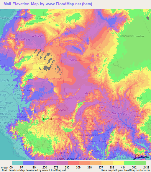 Mali Elevation Map