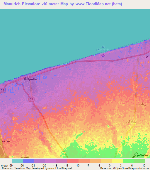 Manurich,Iran Elevation Map