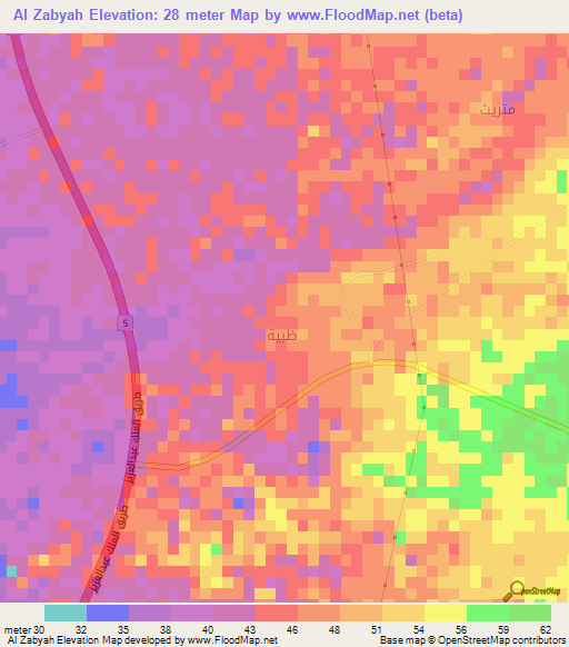 Al Zabyah,Saudi Arabia Elevation Map