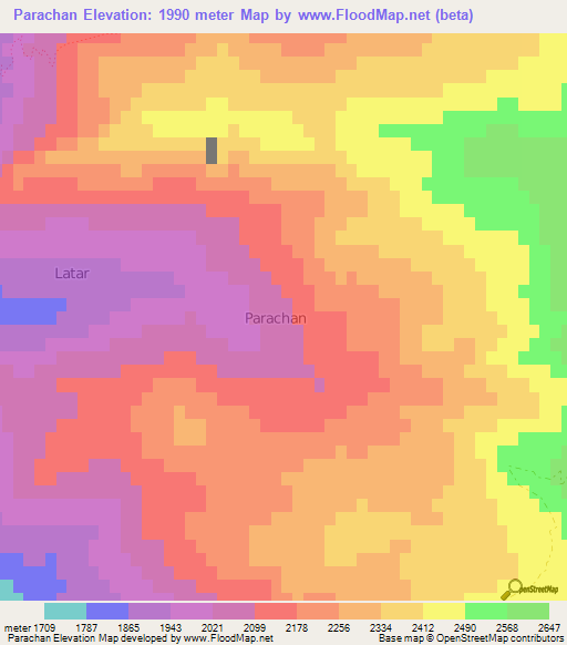 Parachan,Iran Elevation Map