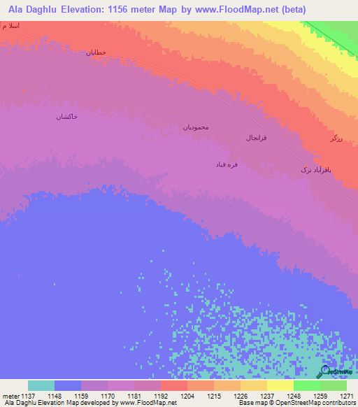 Ala Daghlu,Iran Elevation Map