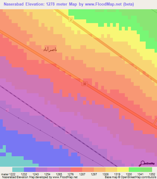 Naserabad,Iran Elevation Map
