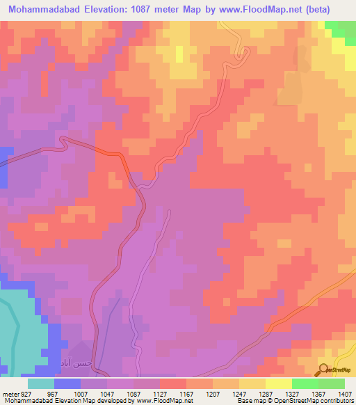 Mohammadabad,Iran Elevation Map