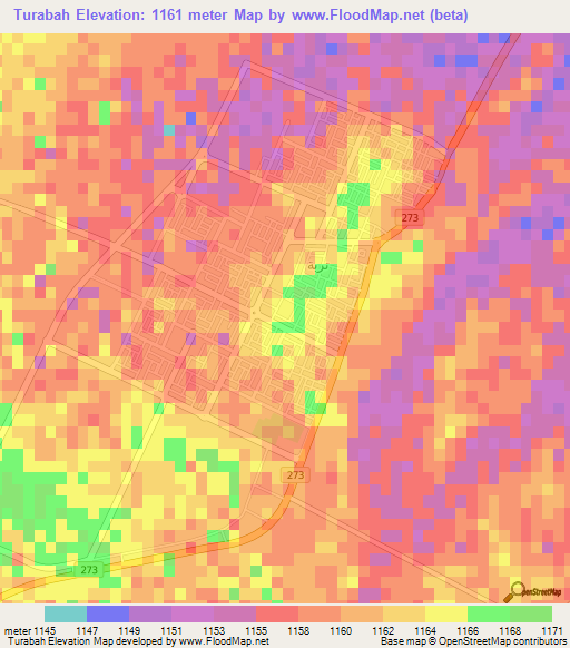 Turabah,Saudi Arabia Elevation Map