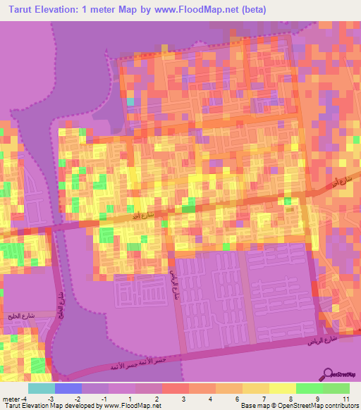 Tarut,Saudi Arabia Elevation Map