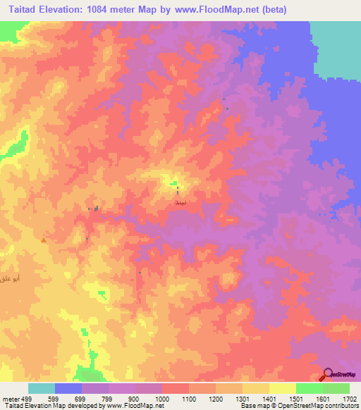 Taitad,Saudi Arabia Elevation Map