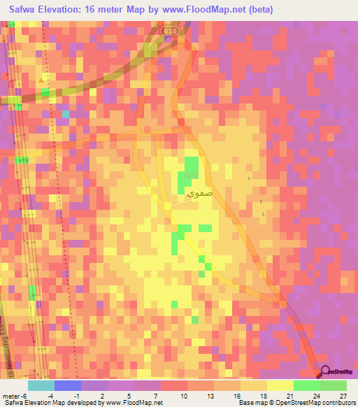 Safwa,Saudi Arabia Elevation Map