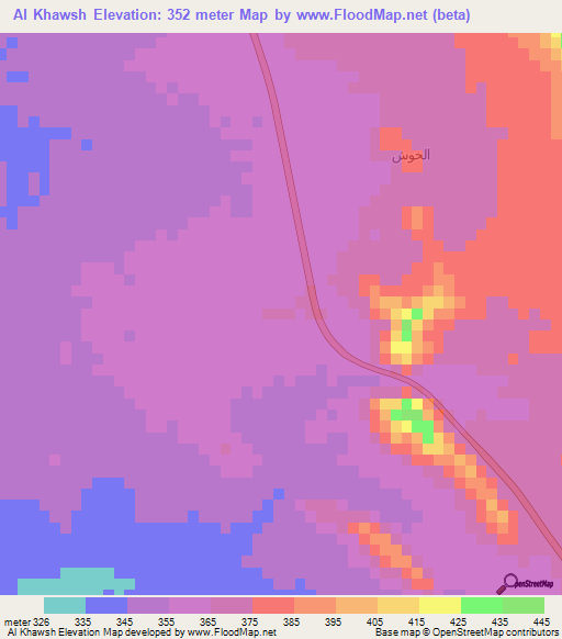 Al Khawsh,Saudi Arabia Elevation Map