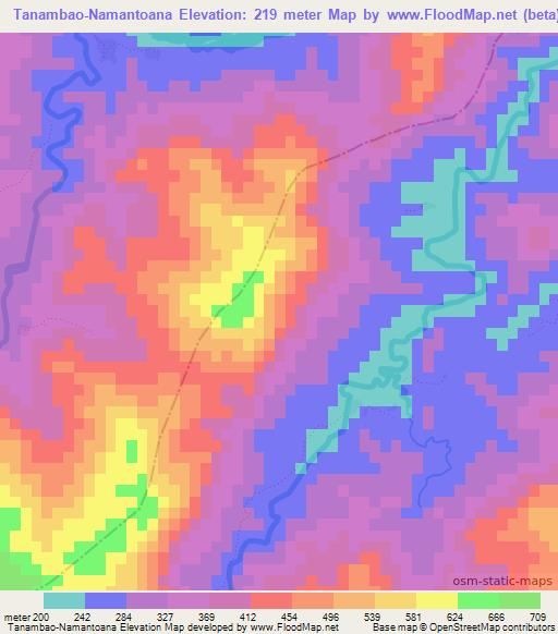 Tanambao-Namantoana,Madagascar Elevation Map