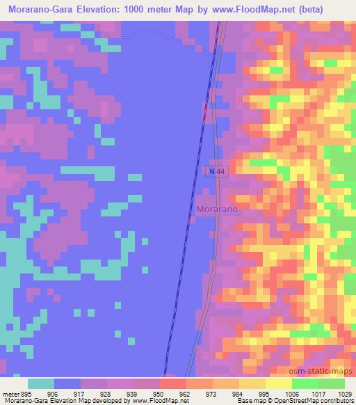 Morarano-Gara,Madagascar Elevation Map