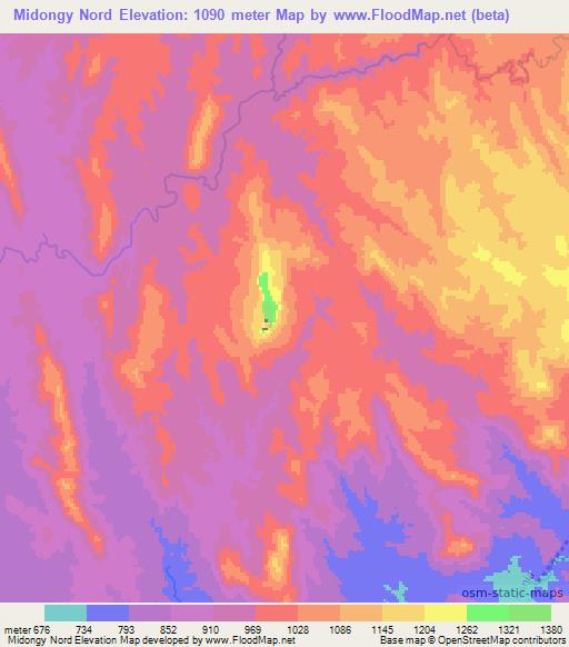 Midongy Nord,Madagascar Elevation Map