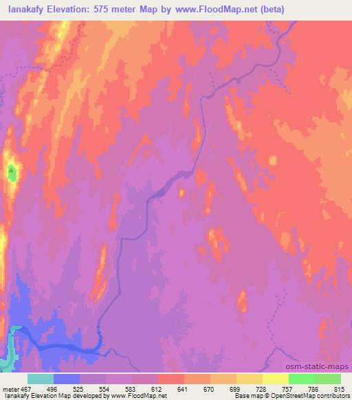 Ianakafy,Madagascar Elevation Map