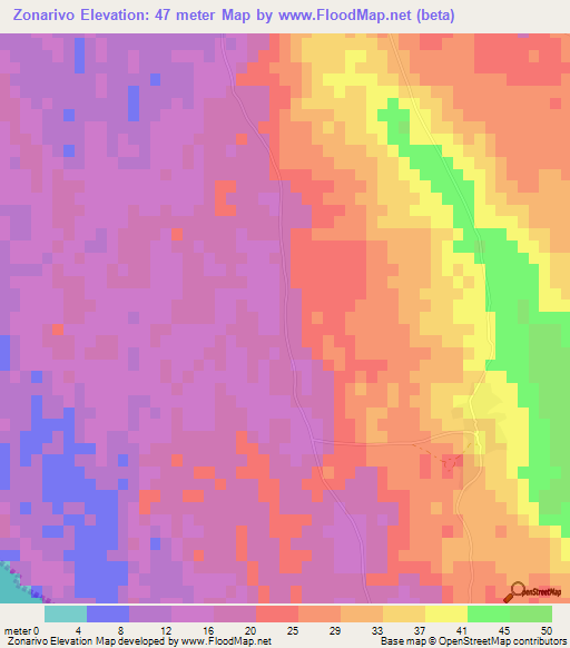 Zonarivo,Madagascar Elevation Map