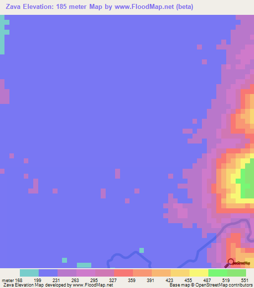 Zava,Madagascar Elevation Map
