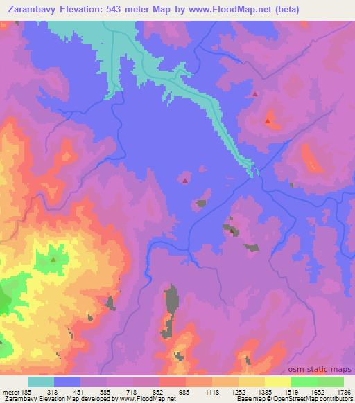 Zarambavy,Madagascar Elevation Map