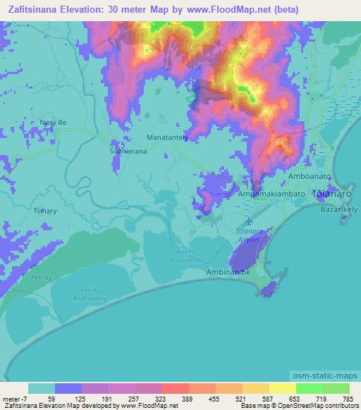 Zafitsinana,Madagascar Elevation Map