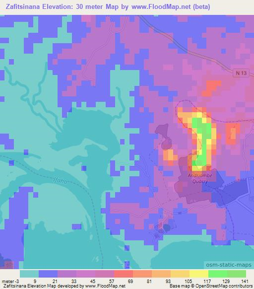Zafitsinana,Madagascar Elevation Map