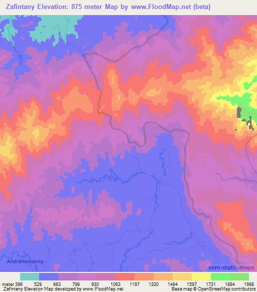 Zafintany,Madagascar Elevation Map