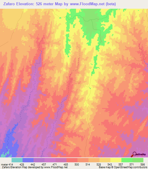 Zafaro,Madagascar Elevation Map