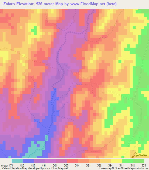 Zafaro,Madagascar Elevation Map