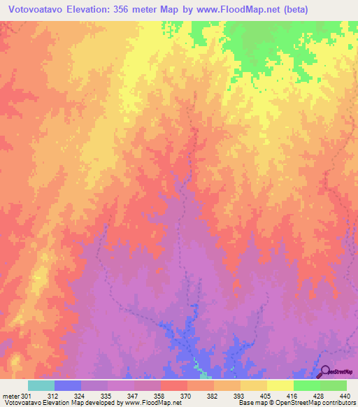 Votovoatavo,Madagascar Elevation Map