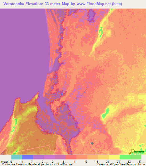 Vorotohoka,Madagascar Elevation Map
