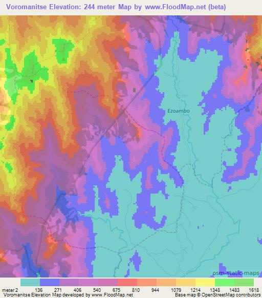 Voromanitse,Madagascar Elevation Map