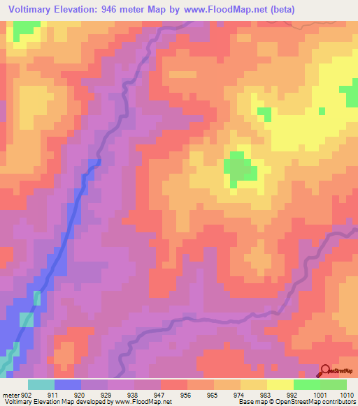Voltimary,Madagascar Elevation Map