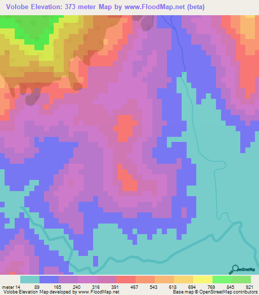 Volobe,Madagascar Elevation Map