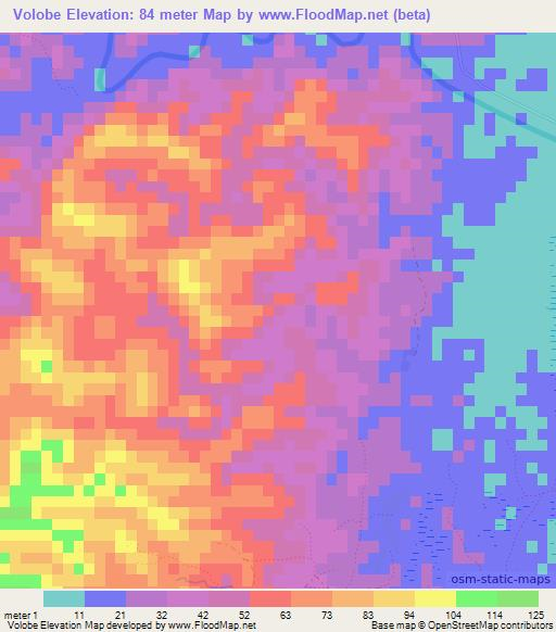 Volobe,Madagascar Elevation Map
