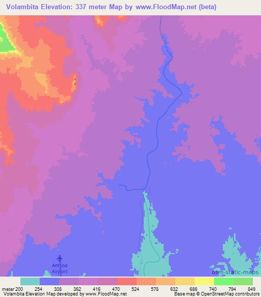 Volambita,Madagascar Elevation Map