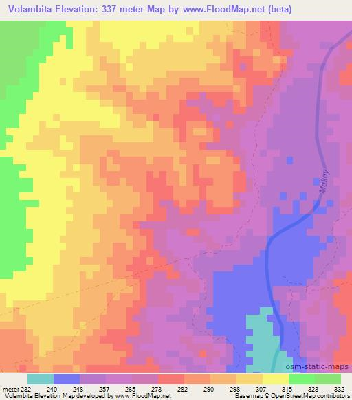 Volambita,Madagascar Elevation Map