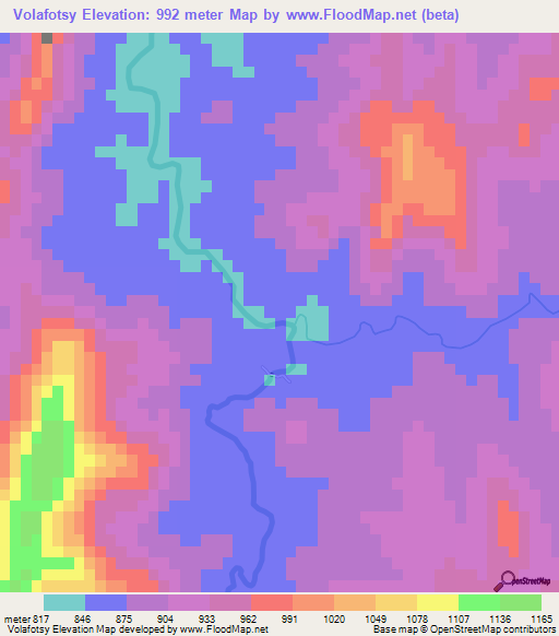 Volafotsy,Madagascar Elevation Map