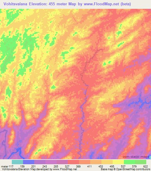 Vohitsvalana,Madagascar Elevation Map
