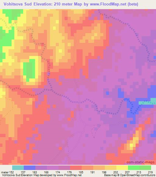 Vohitsova Sud,Madagascar Elevation Map