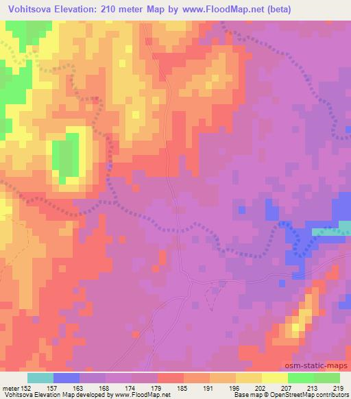 Vohitsova,Madagascar Elevation Map