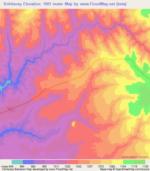 Vohitsosy,Madagascar Elevation Map