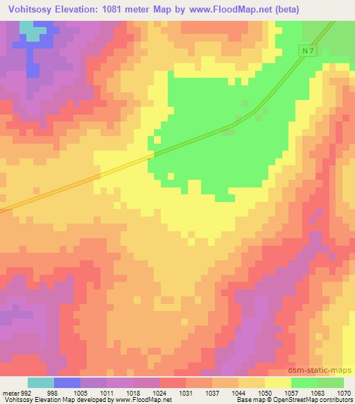 Vohitsosy,Madagascar Elevation Map