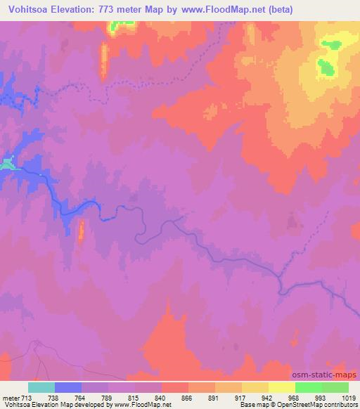 Vohitsoa,Madagascar Elevation Map