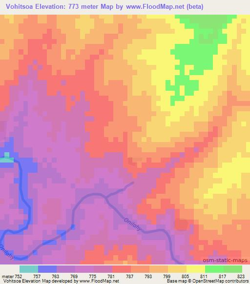 Vohitsoa,Madagascar Elevation Map