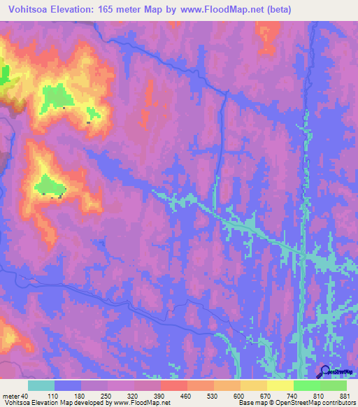 Vohitsoa,Madagascar Elevation Map