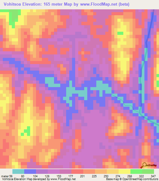 Vohitsoa,Madagascar Elevation Map
