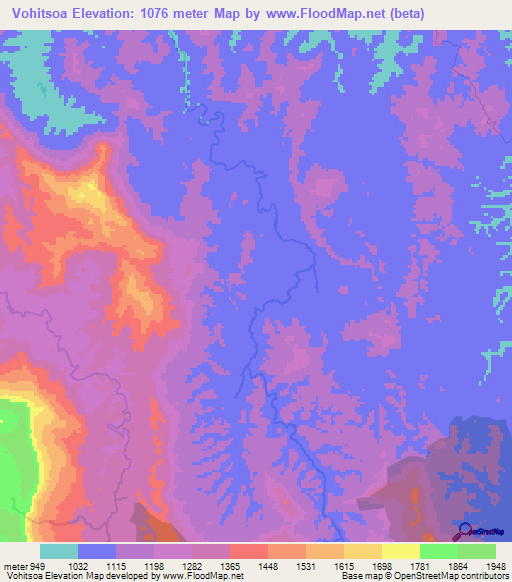 Vohitsoa,Madagascar Elevation Map