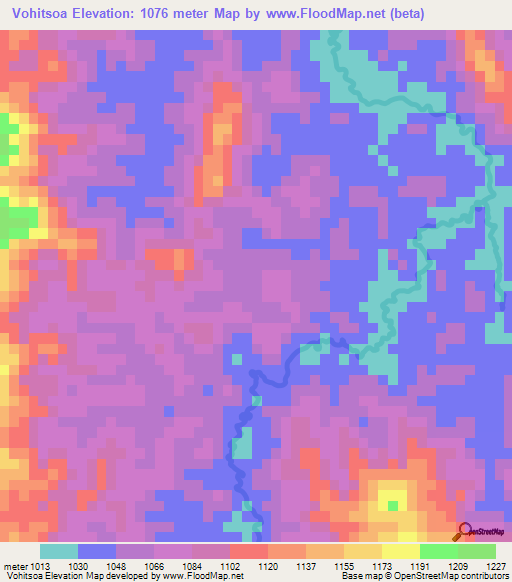 Vohitsoa,Madagascar Elevation Map